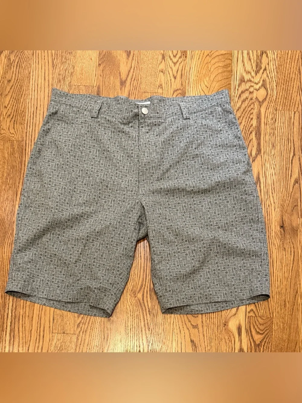 Peter Millar Gray Micro-Pattern Flat Front Shorts
